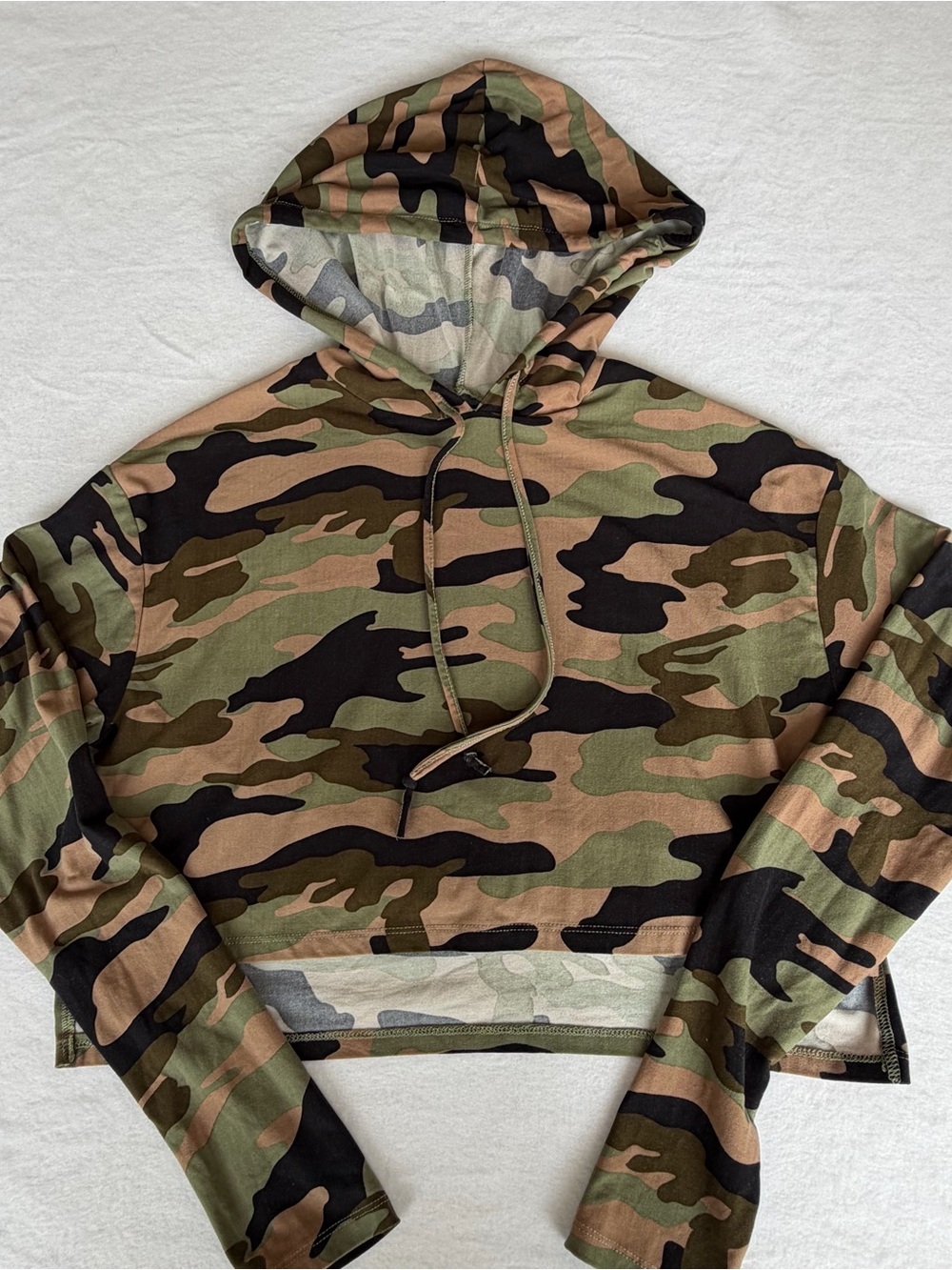 Y2K Streetwear Grunge Military Chic Streetwear Society Camo Crop Hoodie
